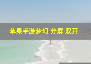 苹果手游梦幻 分屏 双开